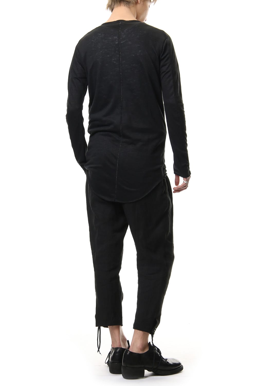 Linen India Henry Neck Long Sleeve T-shirt - ST101-0049S