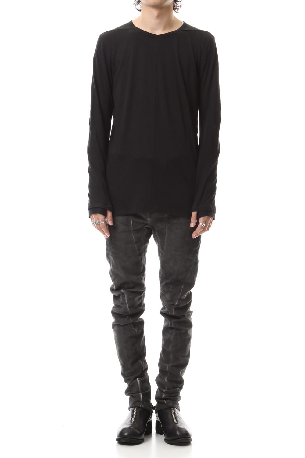 Yak india long sleeve T-shirts - ST101-0099A Black