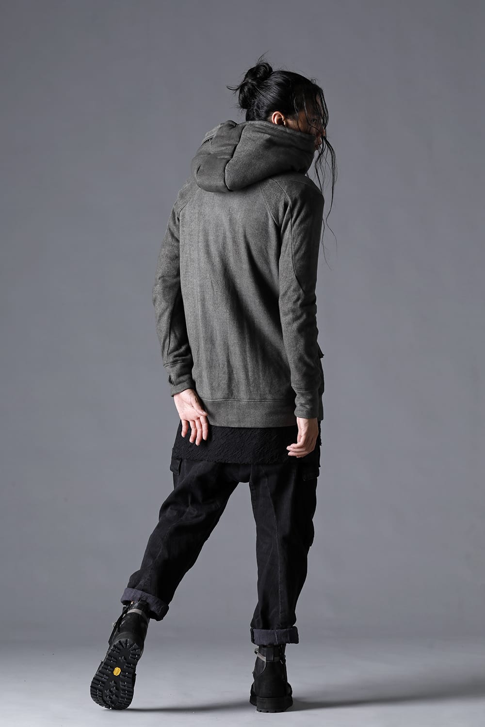 Double Zipper Hooded Jacket w/Untwisted Yarn Fleece Lining Dust