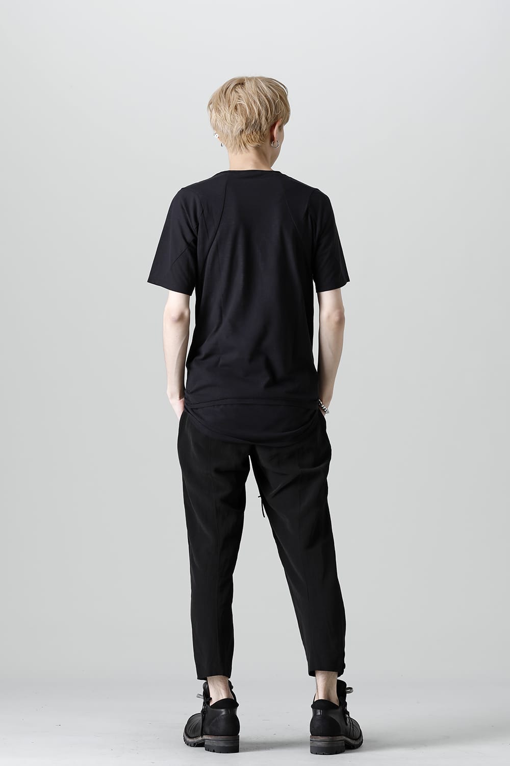 Strong Twist Light Cotton Jersey Short Sleeve T-Shirt Black