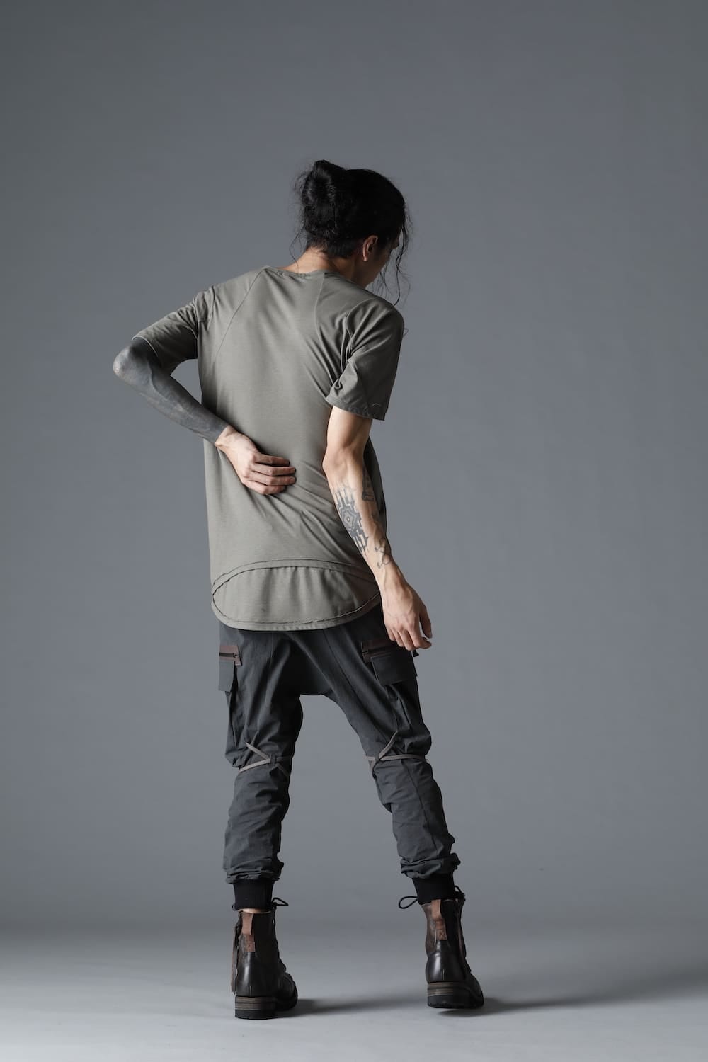 Strong Twist Light Cotton Jersey Short Sleeve T-Shirt Bushes Charcoal