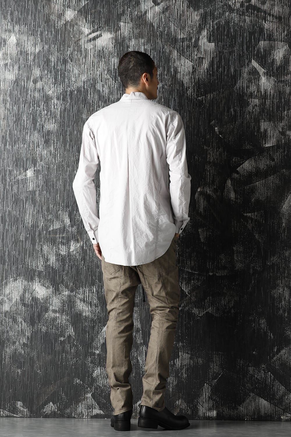 80/2 Cotton broad Band collar shirt Gray