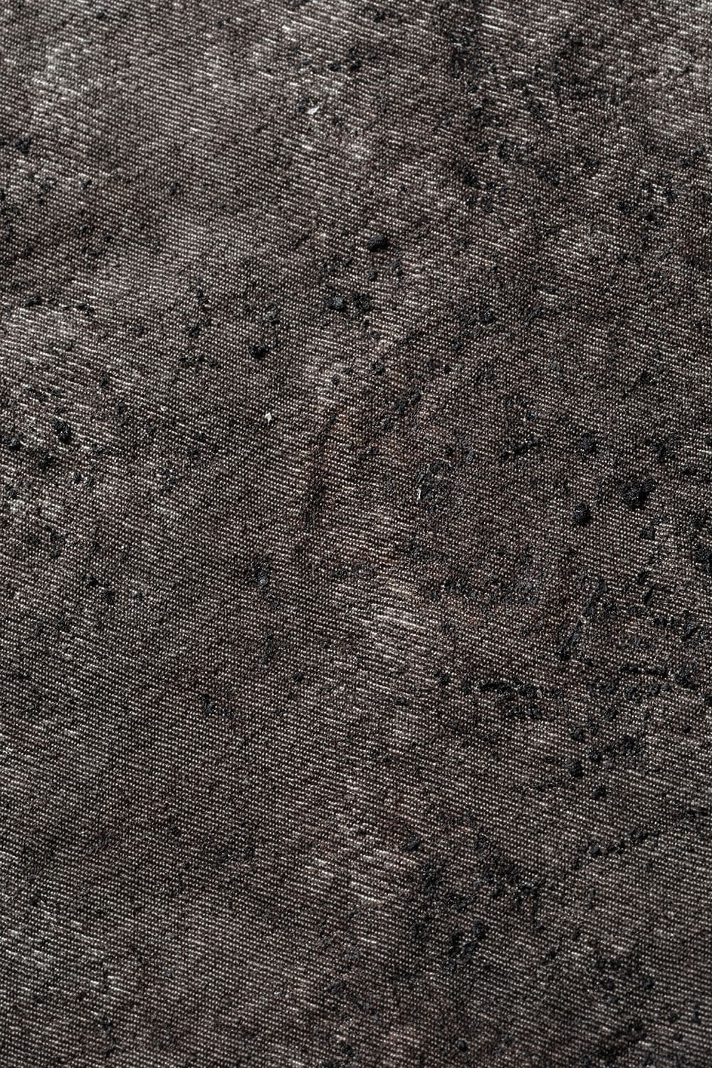 ウッドタンニン×ベンガラ染ディンプルドビーワーカーロングシャツ ブラウンミックス