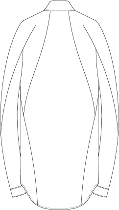 Shadow Striped Gauze Double Breast Coated Tailored Shirt Black