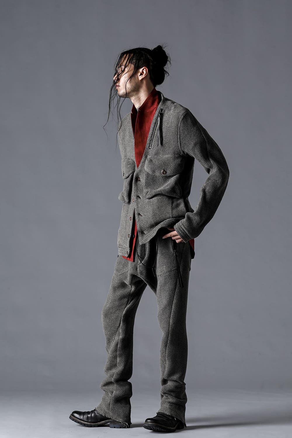 Linen And Rayon Salt Shrink-Dyed Short-Sleeved Tailored Shirt Brick