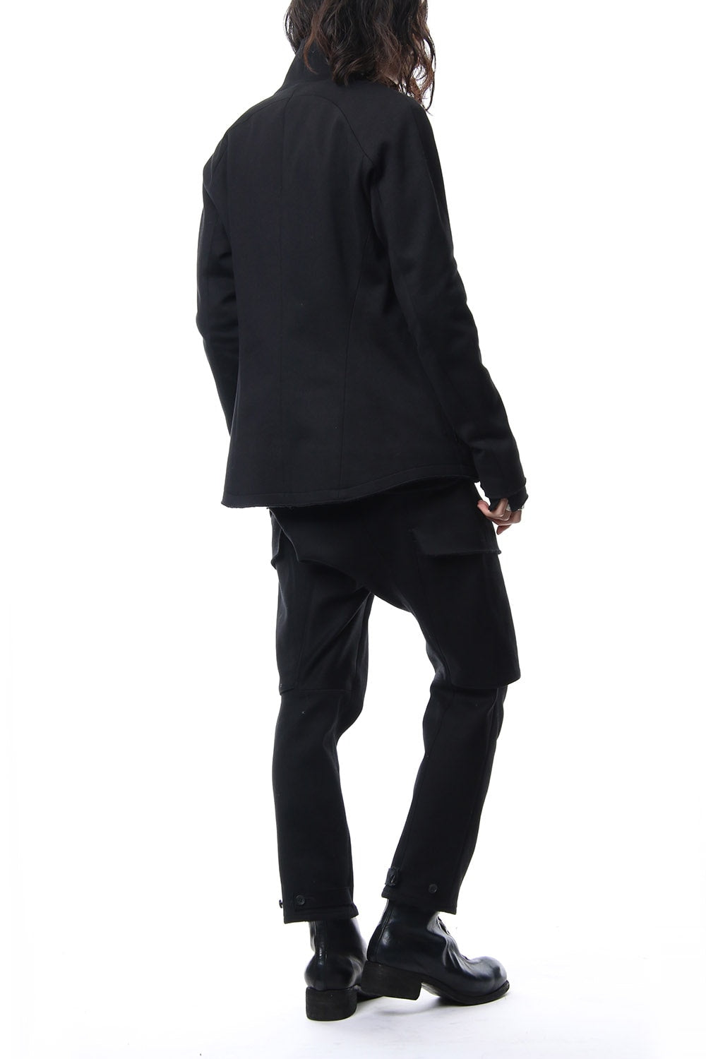 Heavy cotton jersey high neck jacket