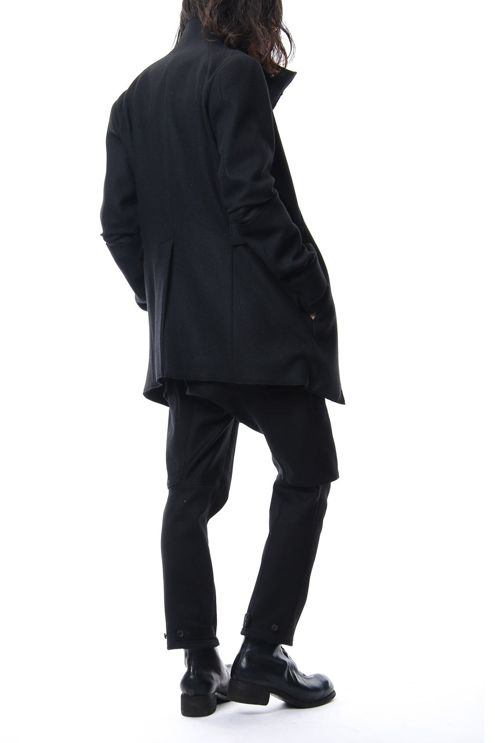 Angola Wool Melton Layered Half Coat