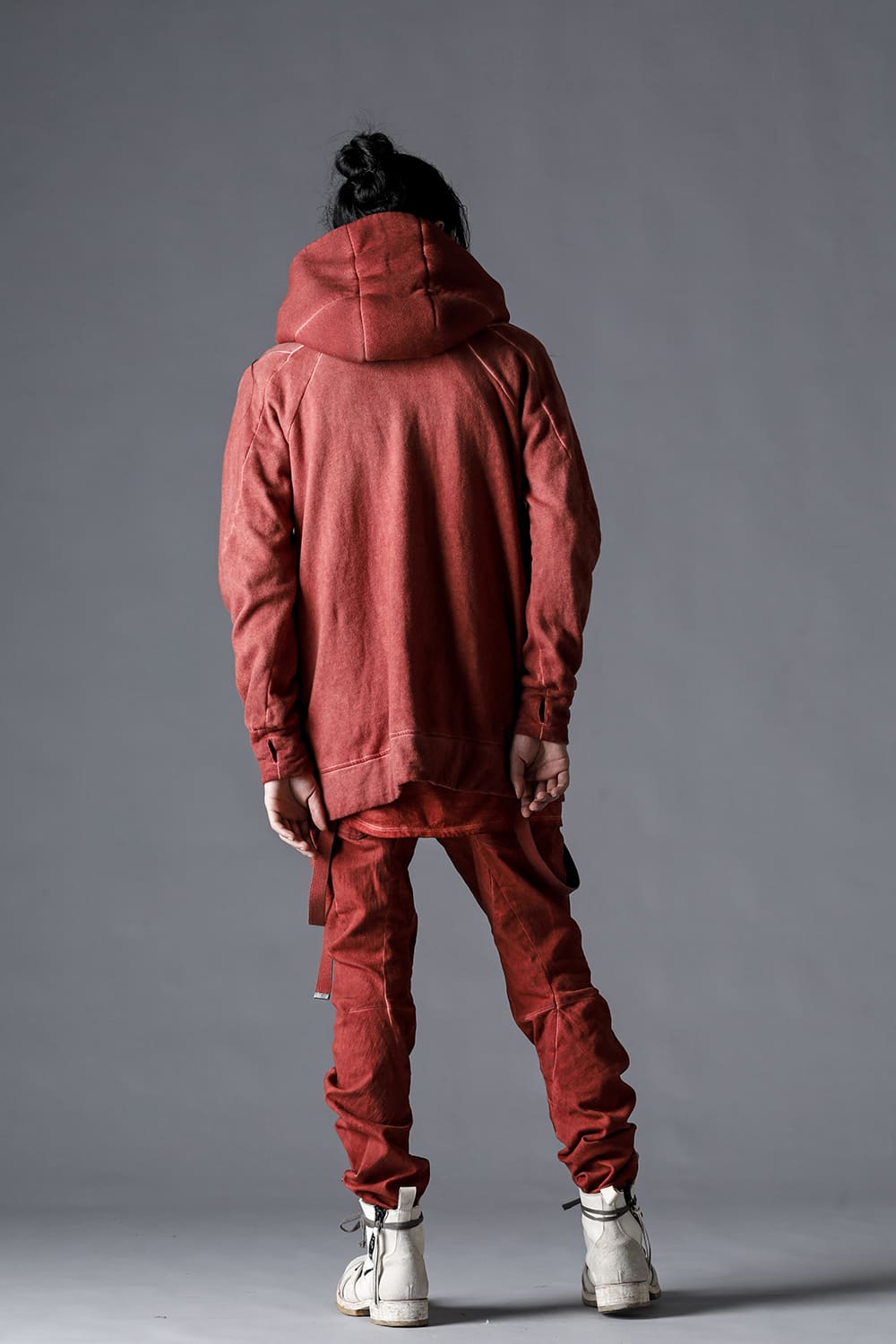 ハイパーストレッチコットンデニムオーバーロックツイストカーブスリムパンツ ブリック