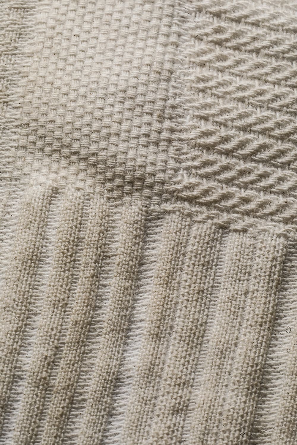 Patchwork Jacquard Stretch Cotton Overlock Twist Curve Slim Trousers Dusty White