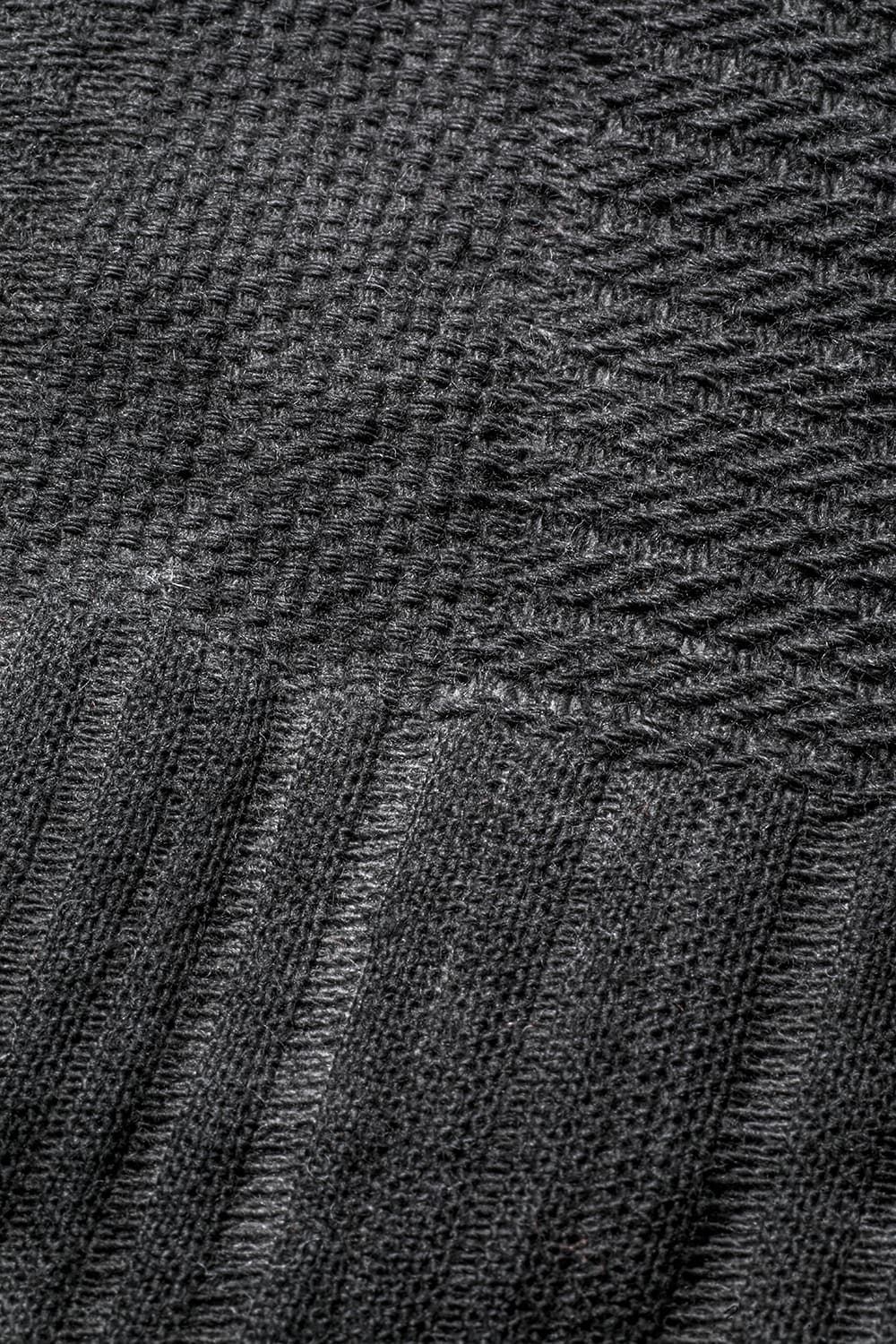 Patchwork Jacquard Stretch Cotton Overlock Twist Curve Slim Trousers Charcoal