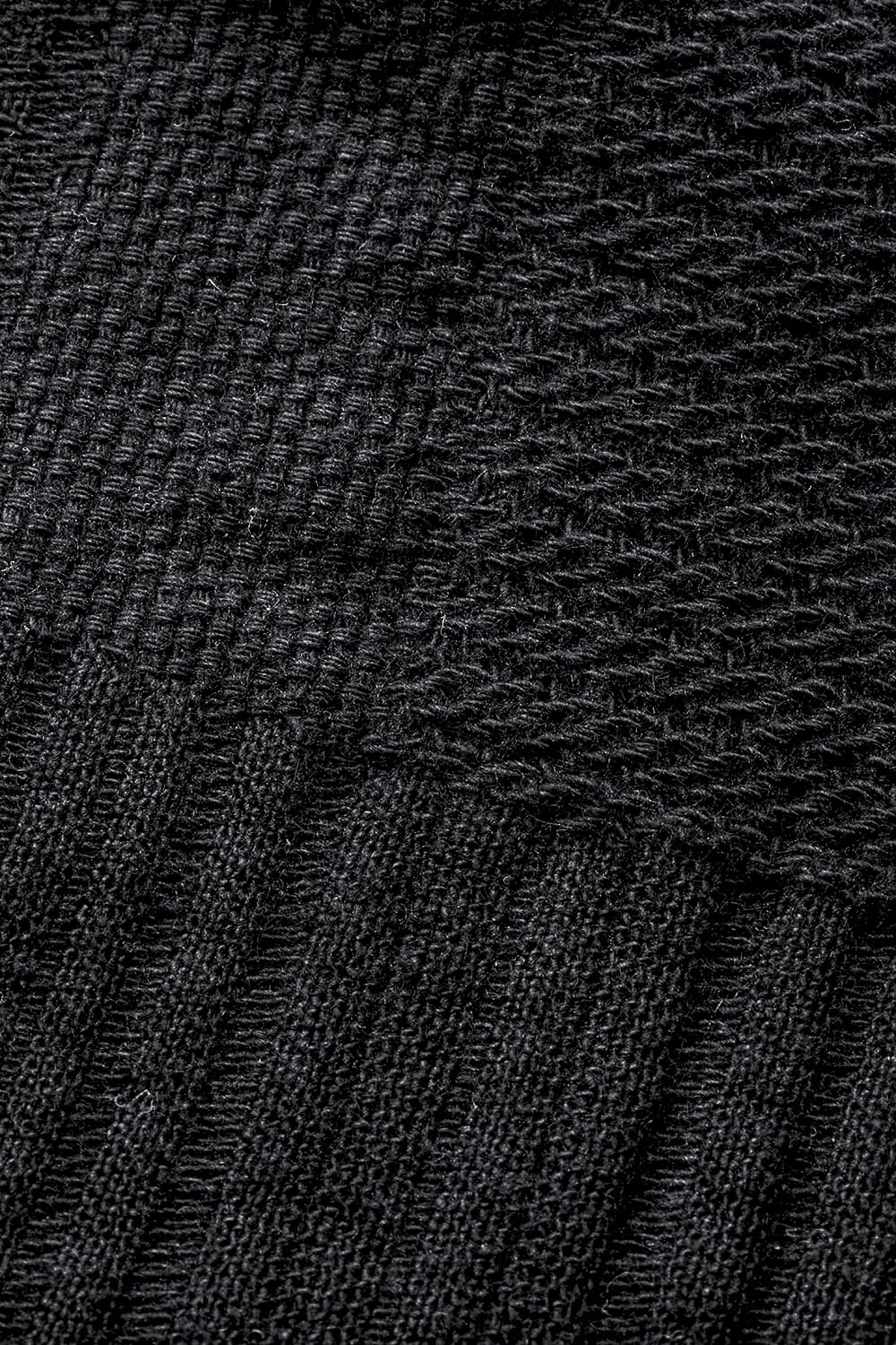 Patchwork Jacquard Stretch Cotton Bush Tapered Cropped Trousers Black