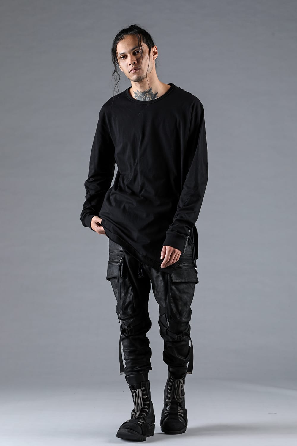 Product Coating Jersey-Like Denim Cargo Jogger Pants
