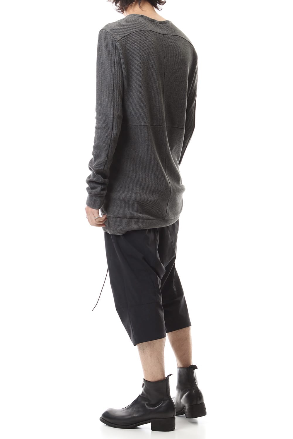 Reflective Coated 4-Way Stretch Nylon Drop-Cropped Shorts