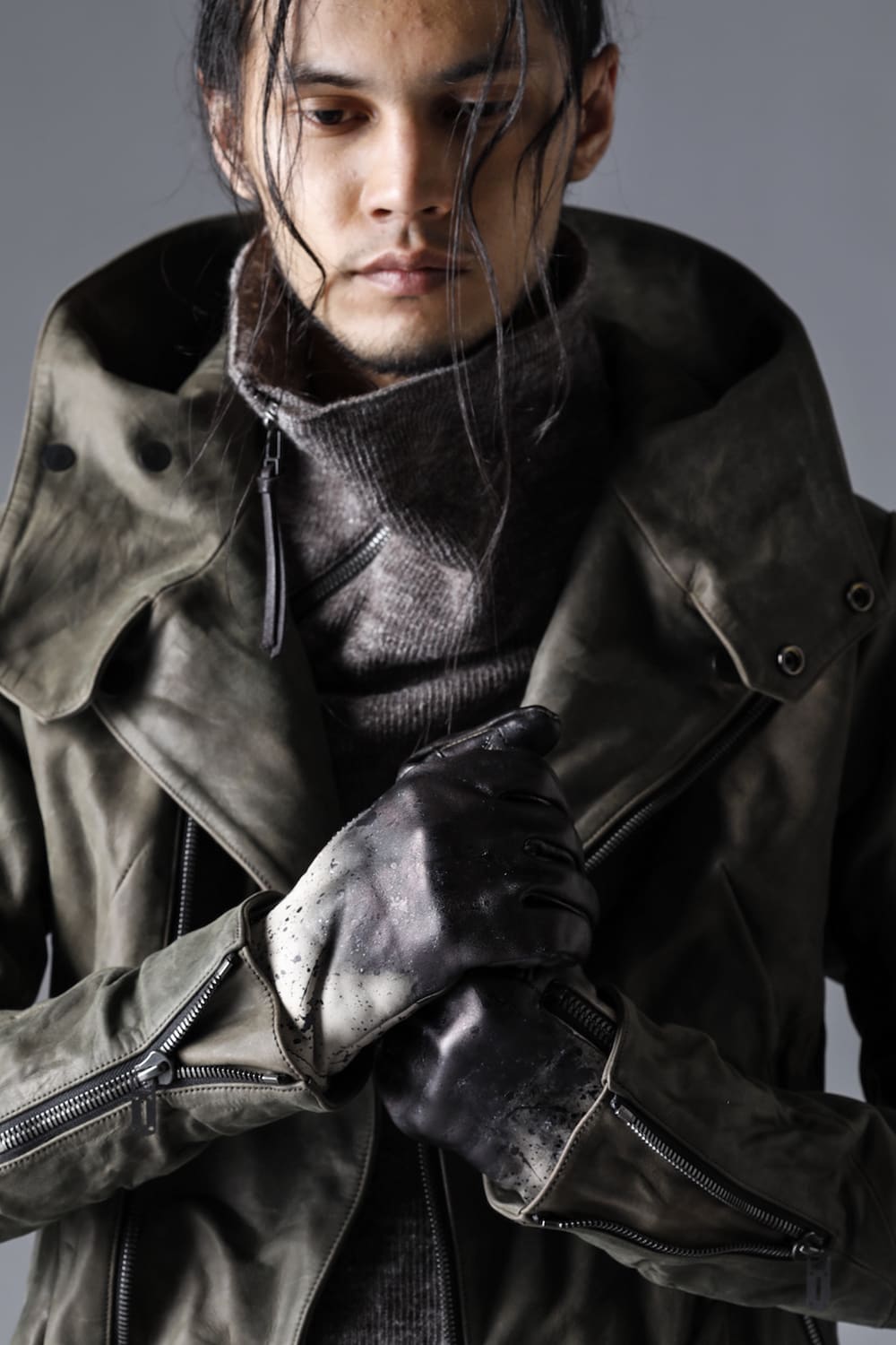 Gradient Dye Leather Gloves