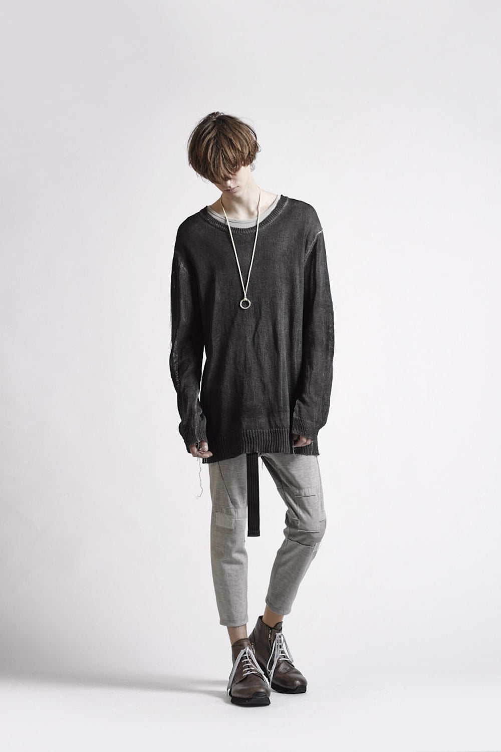 Leather High Cut Sneakers