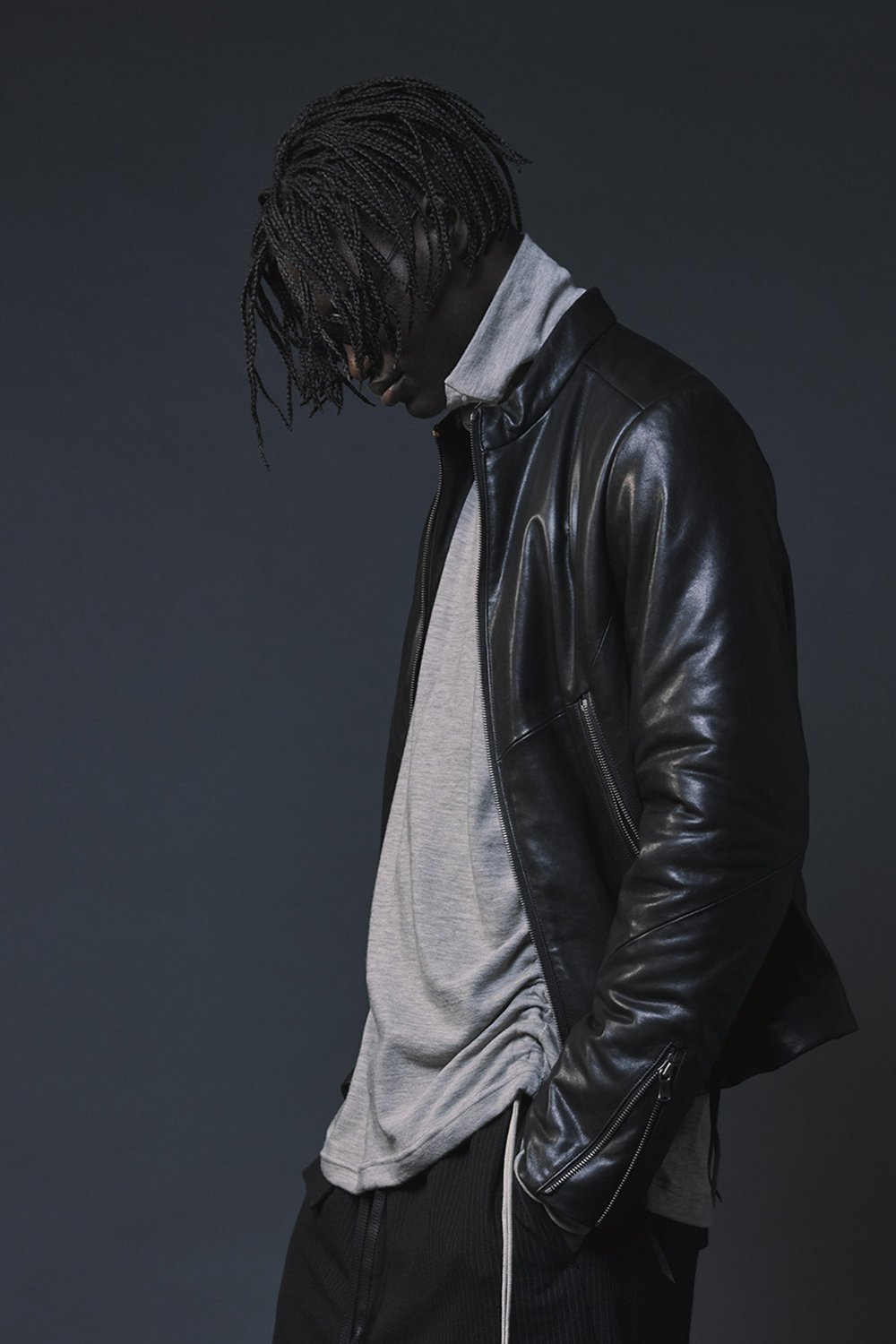 Lamb leather Batting Biker jacket