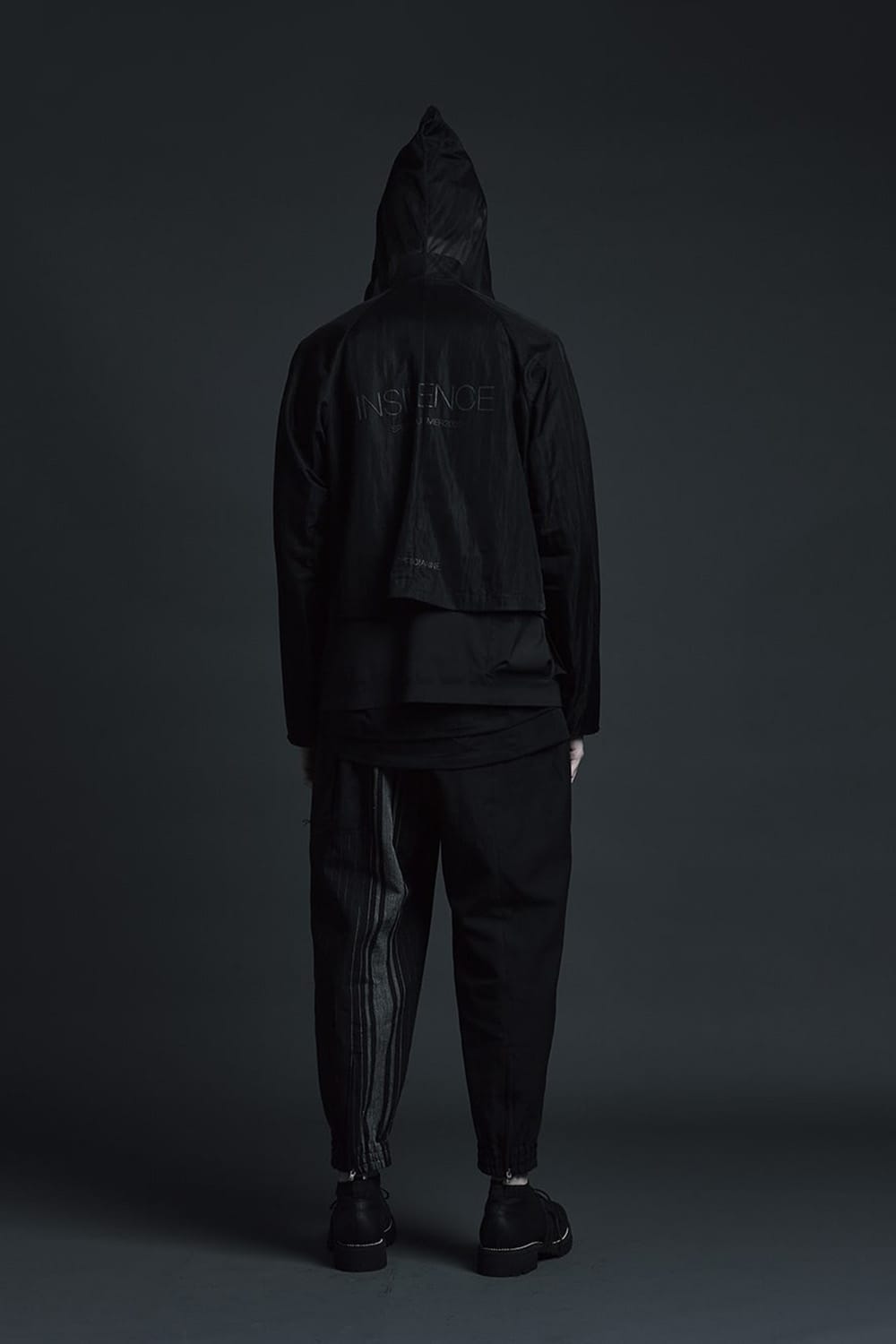 Random stripe & See through Smooth Layered jacket