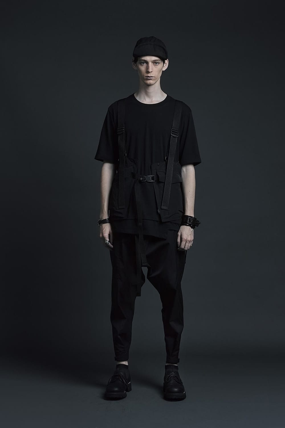 Jersey stitch Back body Cordura Patchwork Short sleeve T-shirt Black