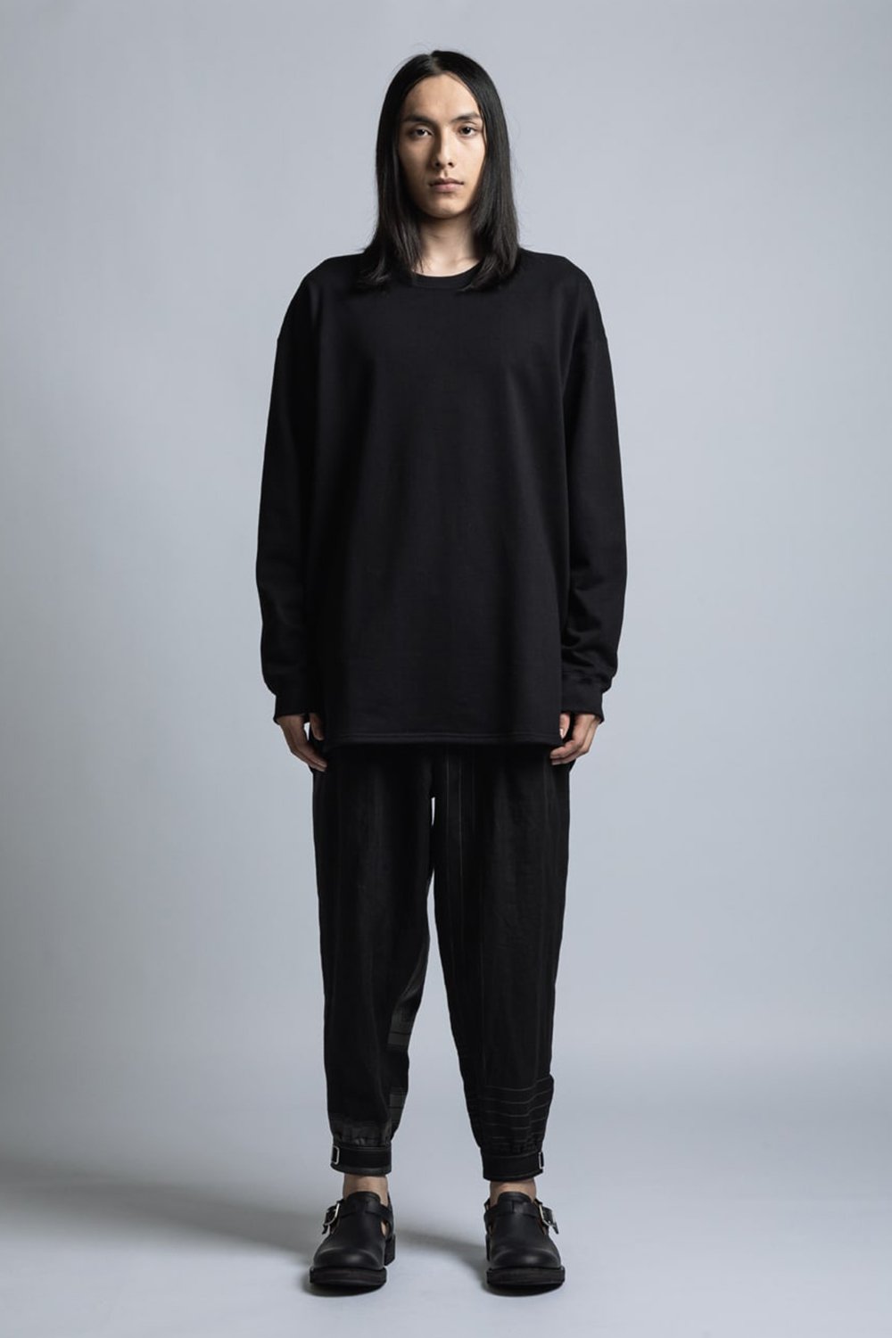 Mercerized Cotton Sweat Pullover Black