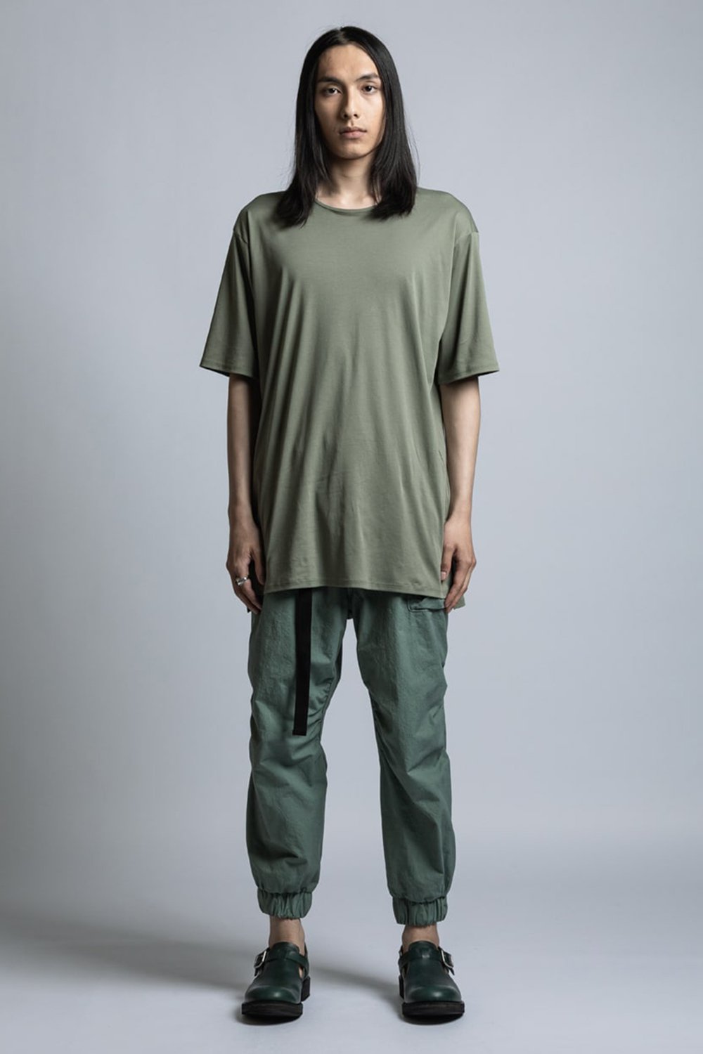 コットン スムース 半袖Tシャツ セージグリーン