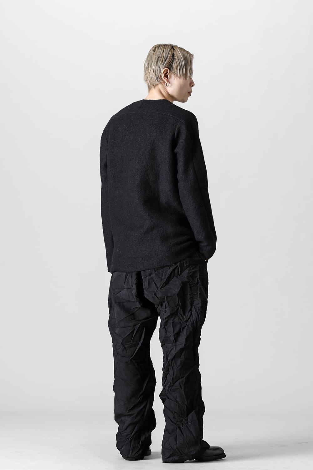 Italian Wool Blend Crew Neck Knit Black