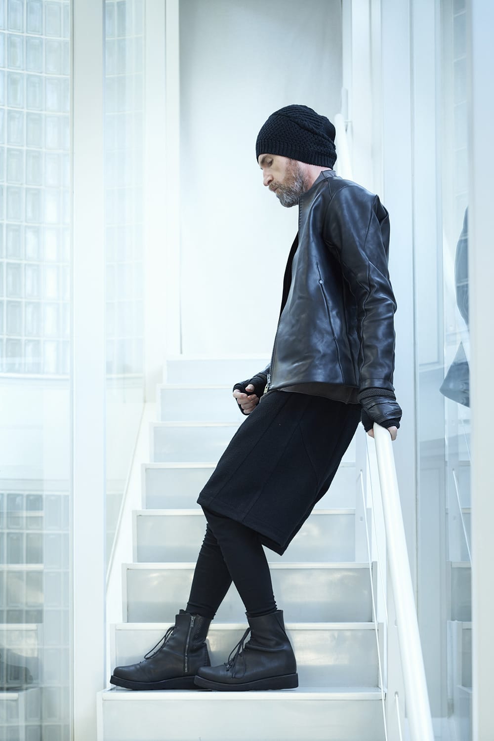 Knit cap merino wool Black