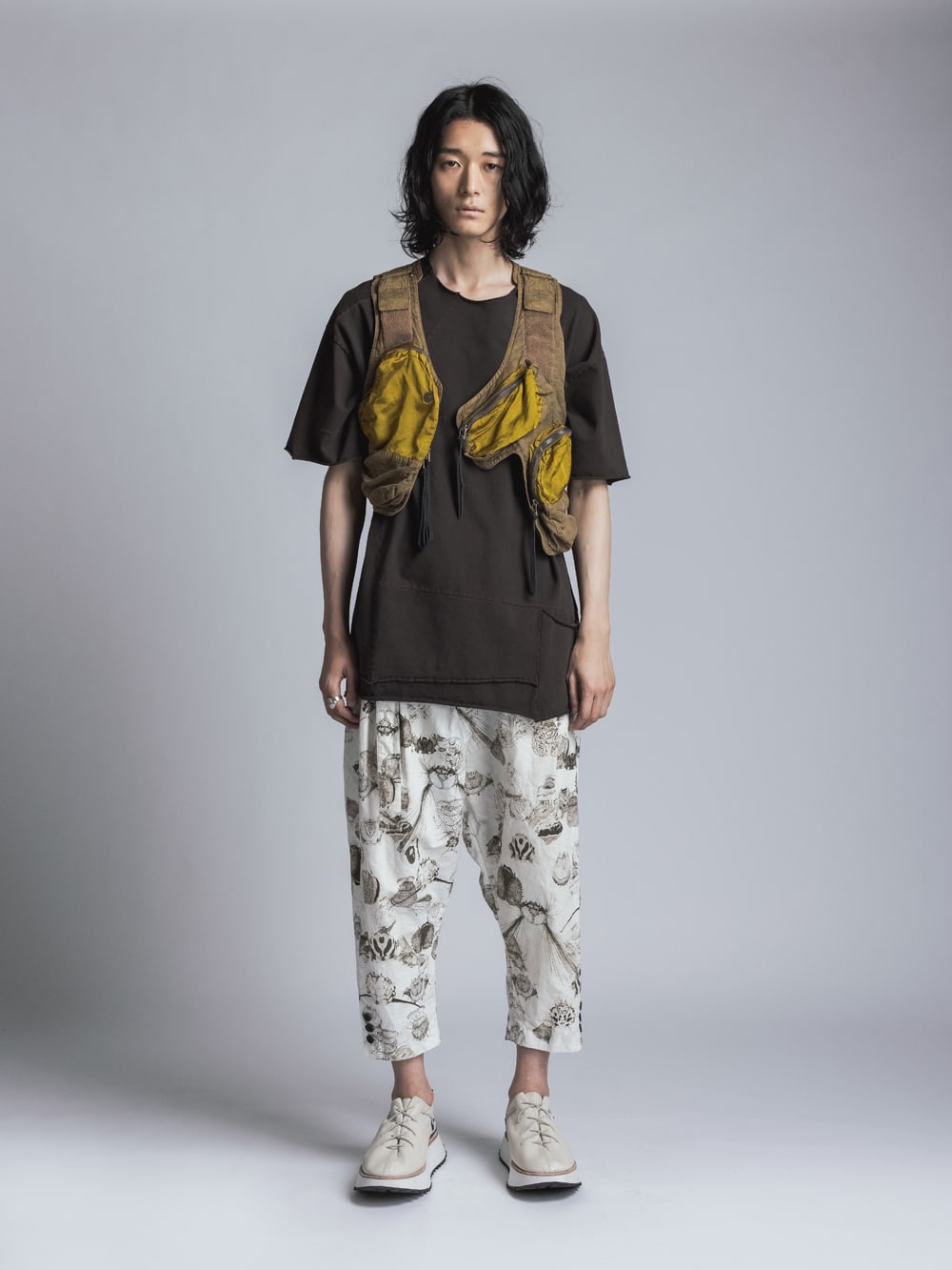 Cotton Rayon / Satin Tactical Vest Yellow Ocher