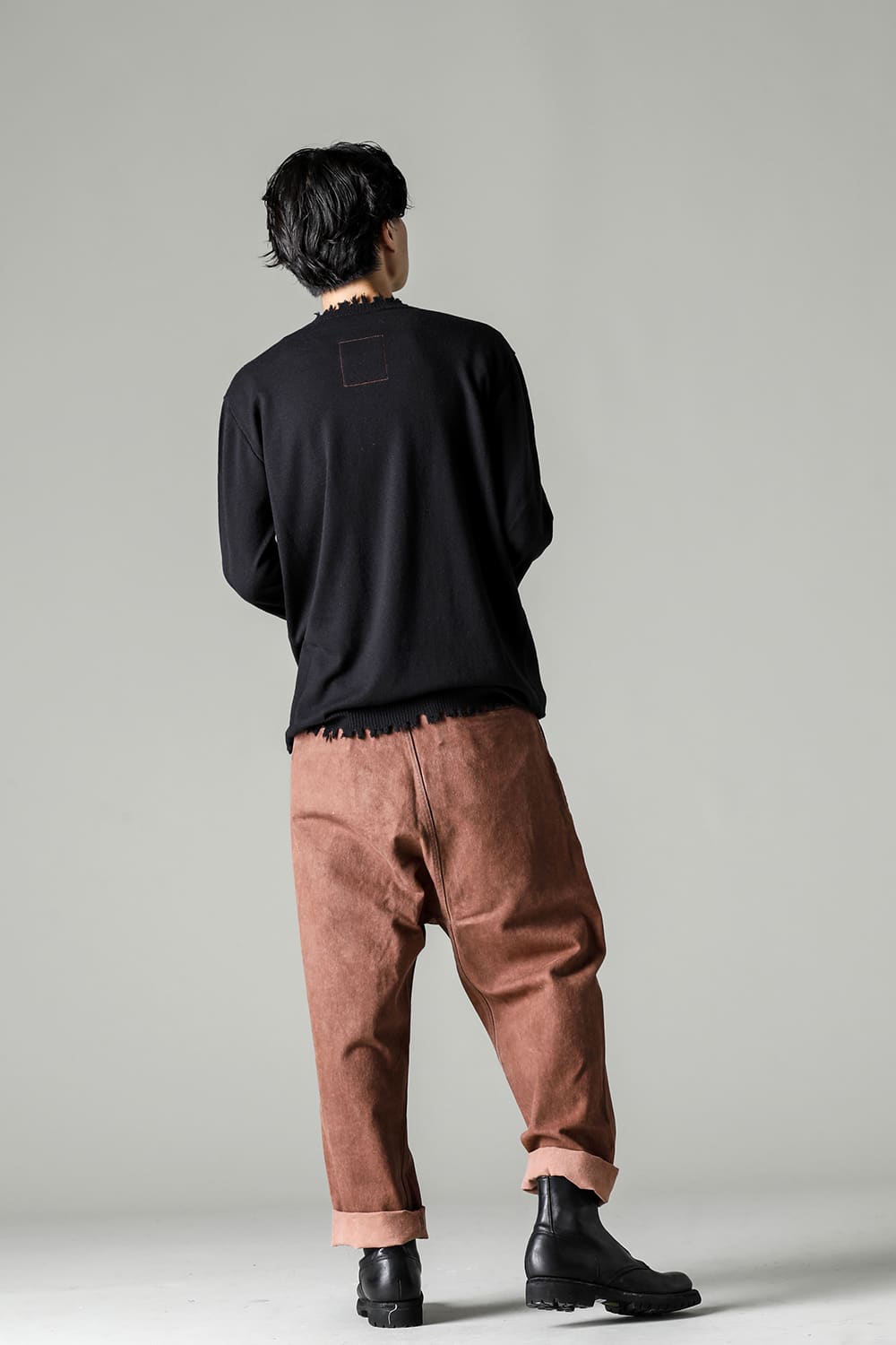 ロングスリーブ ニットトップ. ブラック