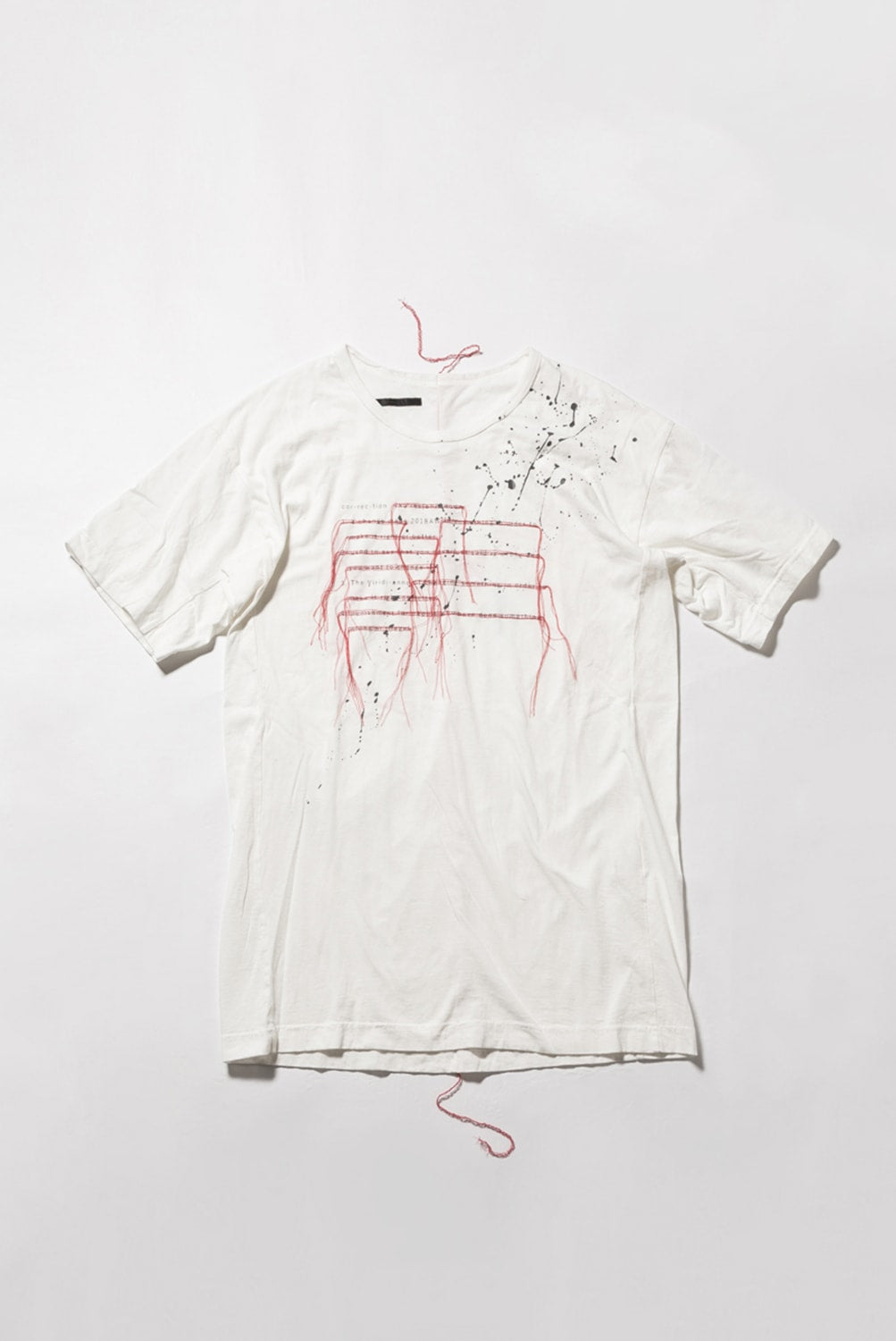 Print & Stitch Short Sleeve T White × Red