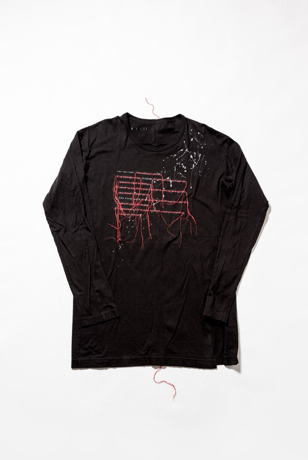 Print & Stitch Long Sleeve T Black × Red