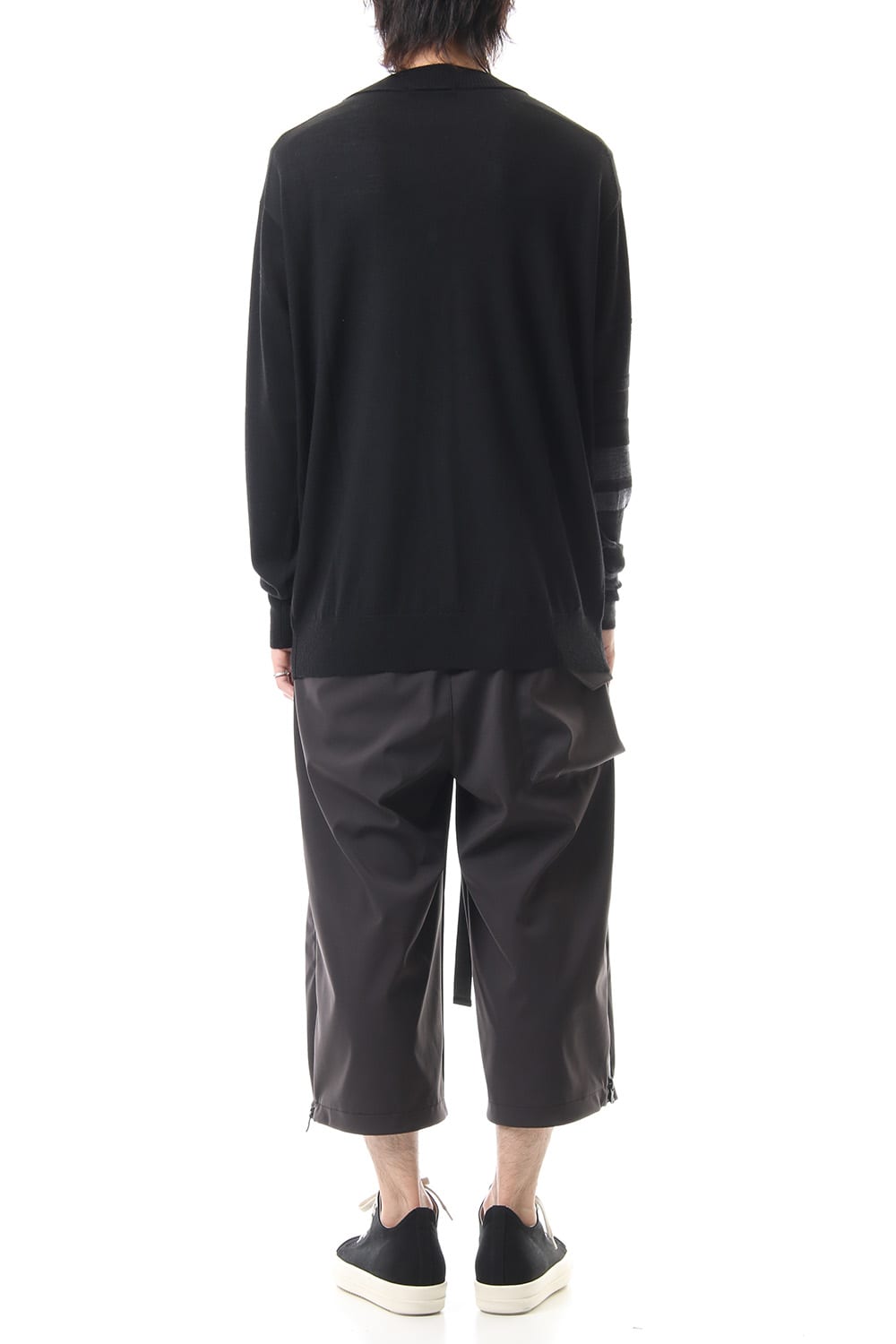 Fine merino Border Sleeve L/S Tshirt