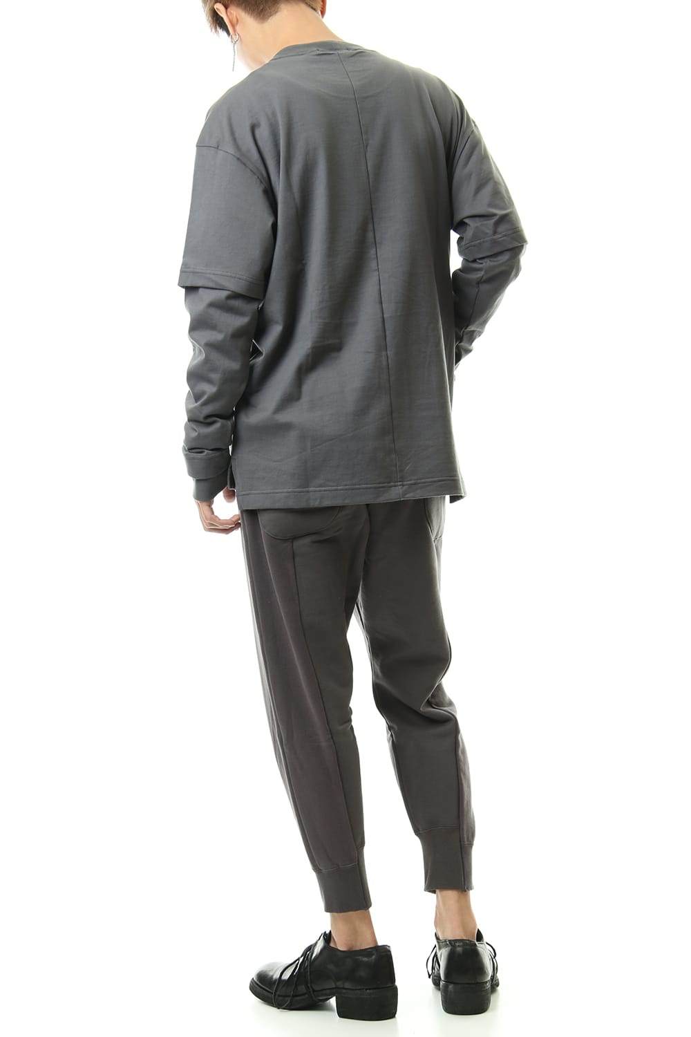 Jersey stitch Long sleeve Pocket T - Gray
