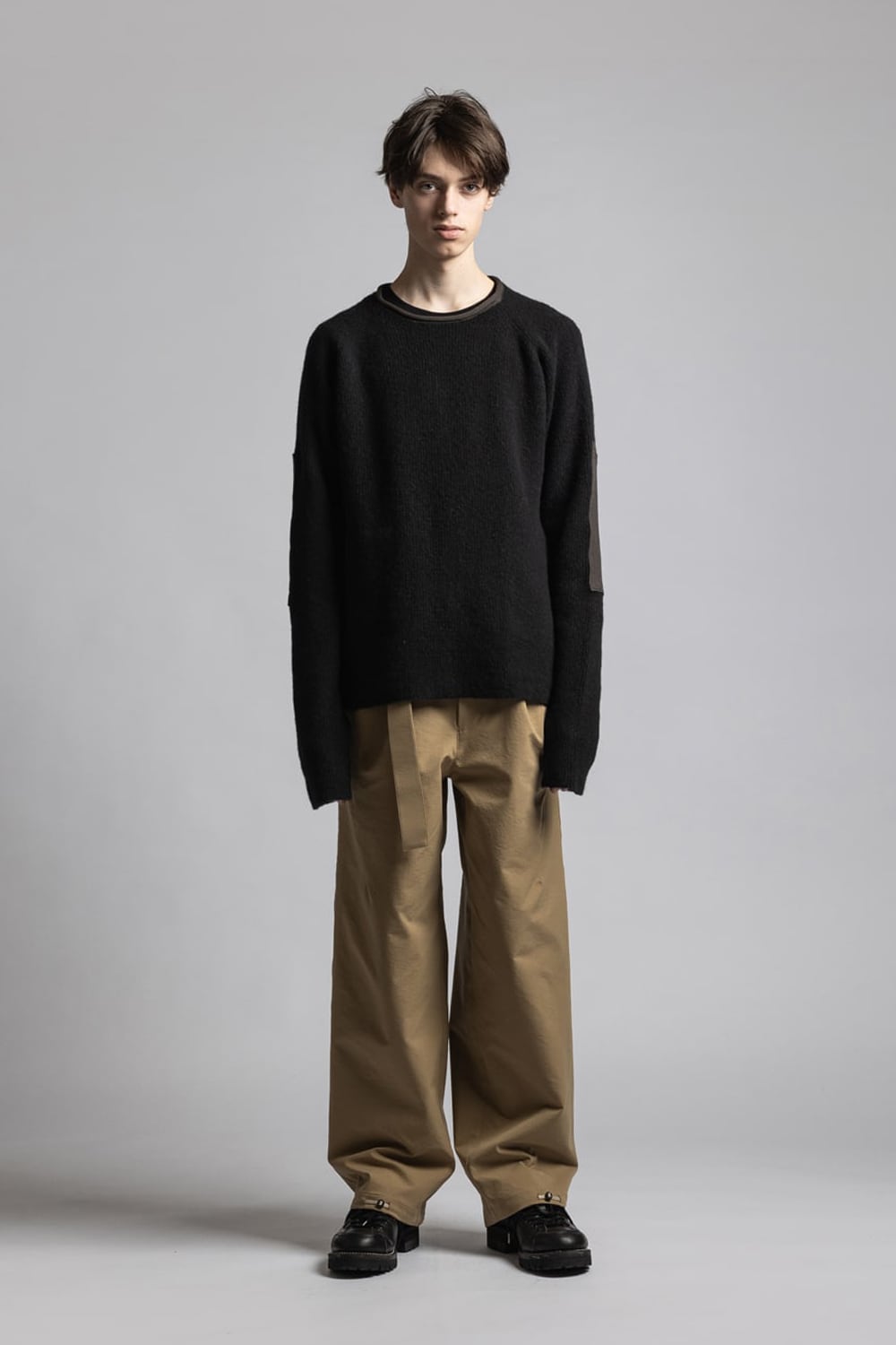 Knit Pullover with Neck Warmer Black