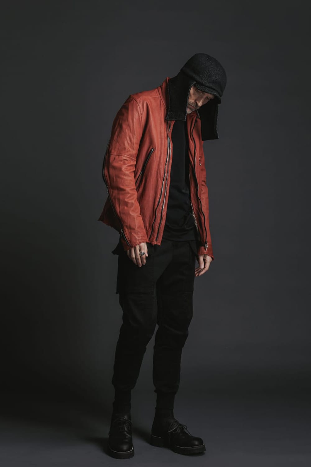 Goat Leather Jacket Red