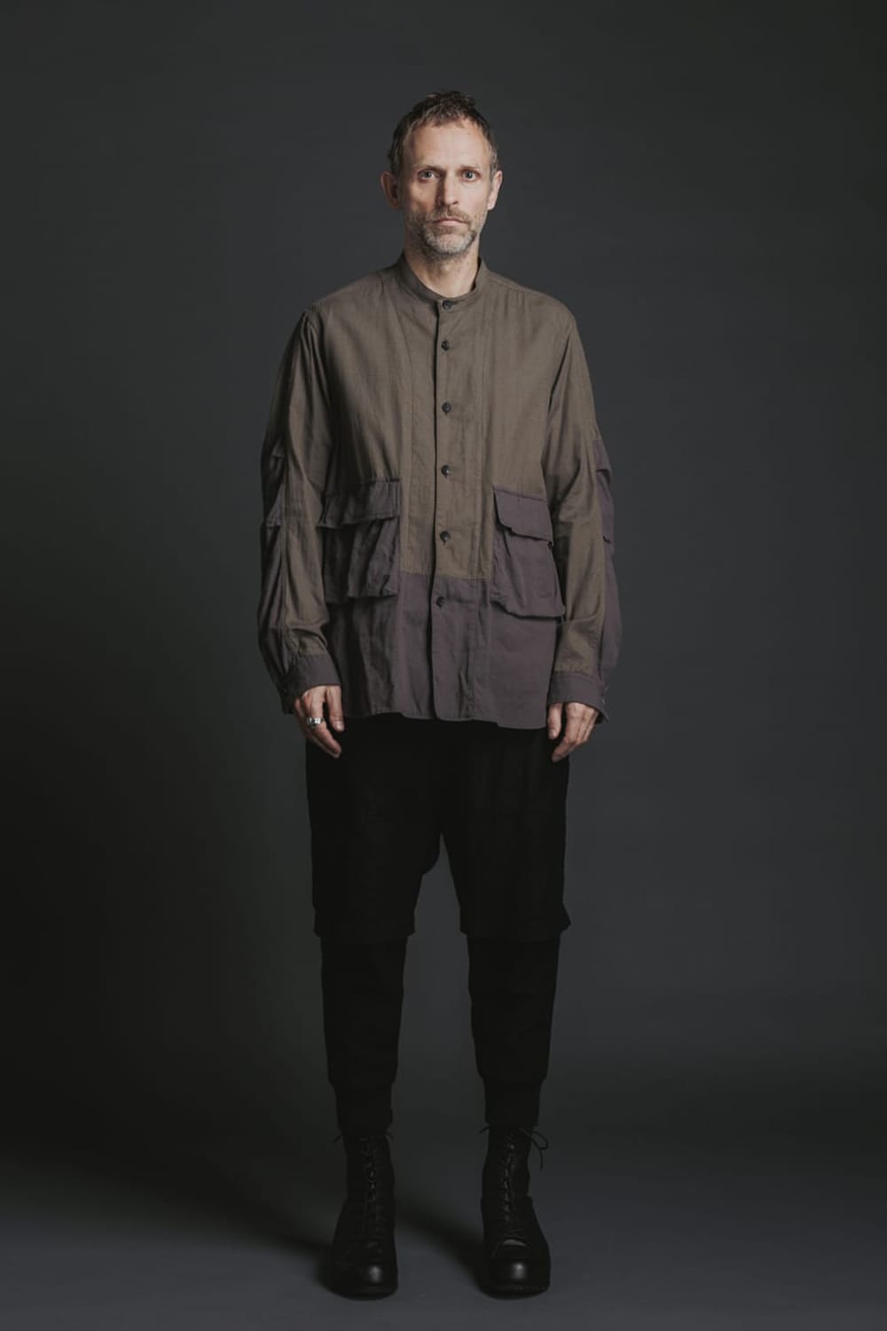 ウール/リネン レイヤードパンツ