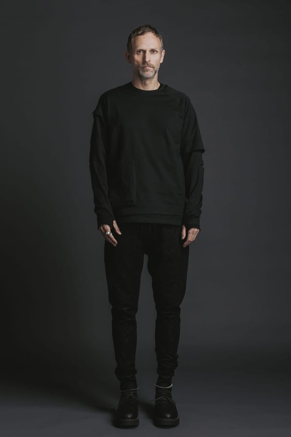 綿ウール裏毛 細身パンツ