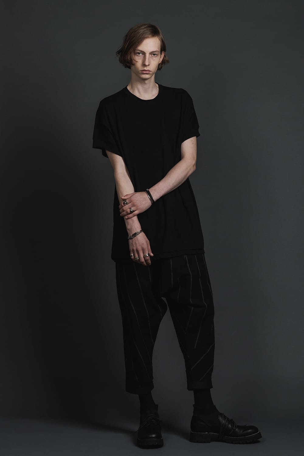 Double Layerd Short-Sleeve T-Shirt Black