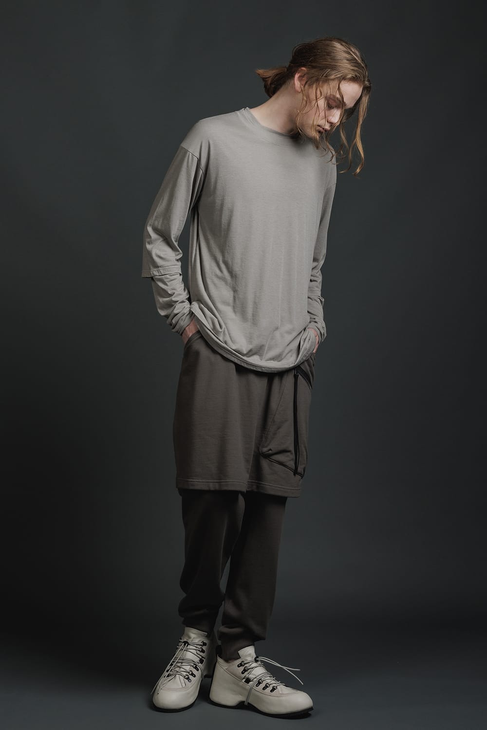 Double Layerd T-Shirt Light Gray