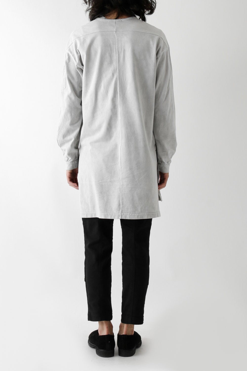 Vintage-esque Cotton Jersey Henry Neck Neck T Dirty White