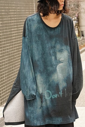 Yohji Yamamoto Utida Suzume Print Oversized Round Neck Long Sleeve (Kagero) Style