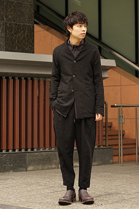 DEVOA 19SS Silk Linen Canvas Sand Blast Finish Suit Style