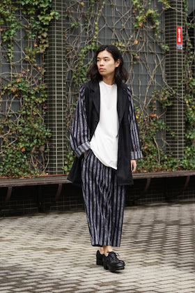 Yohji Yamamoto SS18 Stripe Shirt jacket and Pants Style
