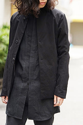 DEVOA 18SS Jacket Cotton Linen Rip Stop Black Style