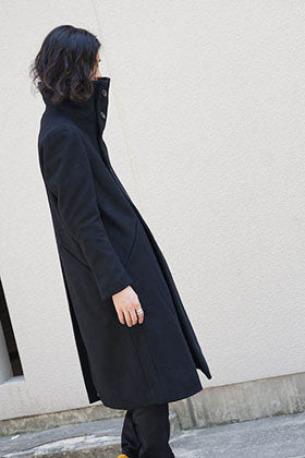 The Viridi-anne 17-18AW High Neck Long Coat  Coordinate