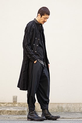 DEVOA 18-19AW Coat Wool/ Cotton Stripe Style