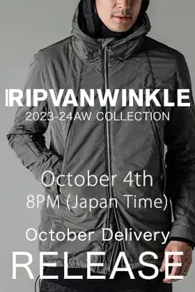 [Release Announcement] RIPVANWINKLE 2023AW October Delivery will be available from October 4, 8:00 p.m Japan time!