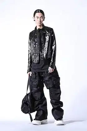 JULIUS 2024SS Lambskin Seamed Blouson Black Styling