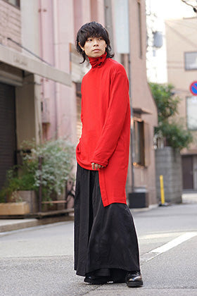 Yohji Yamamoto 18AW Red color Turtle Milled Washable Jersey Style