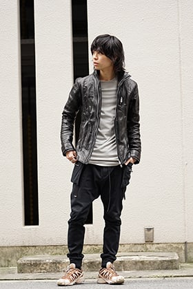 D.Hygen High-necked leather jacket Style
