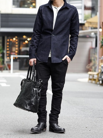 DEVOA Easy Pants Silk / Linen Random Check × individual sentiments Cotton Linen Herringbone Denim